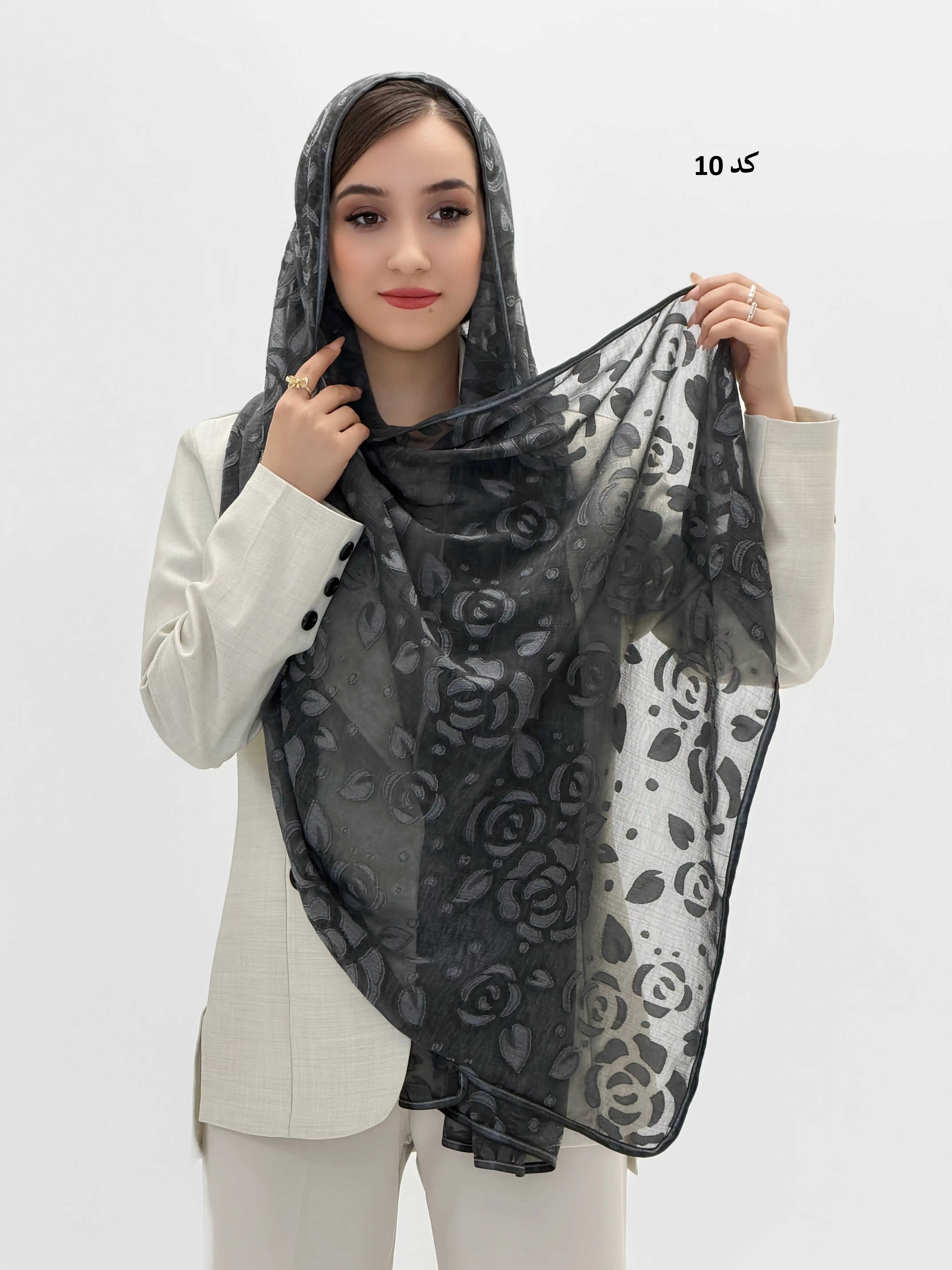 4165-شال حریر شکوفه